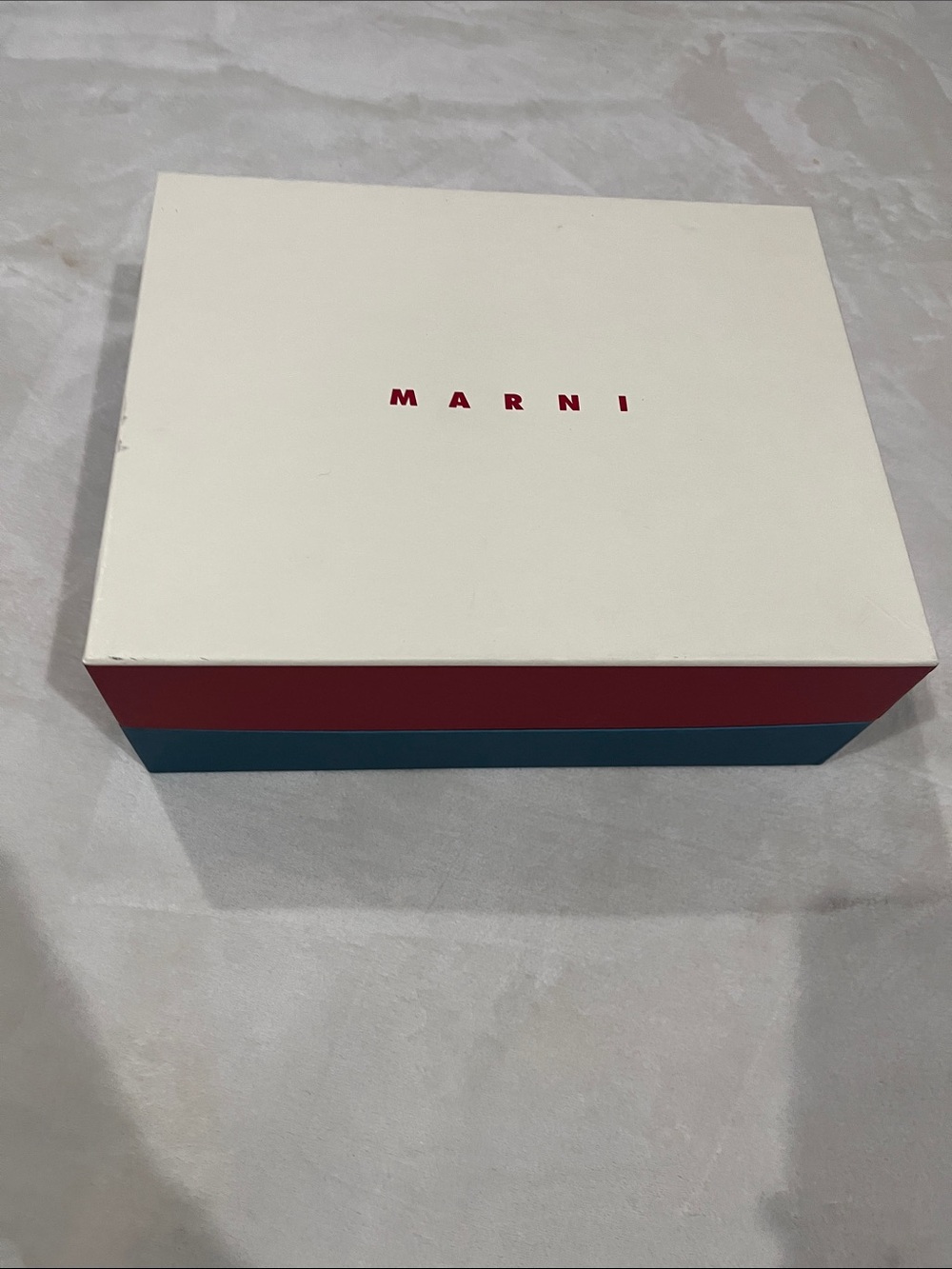 Marni White Box with Red and Teal Colorblock Sides